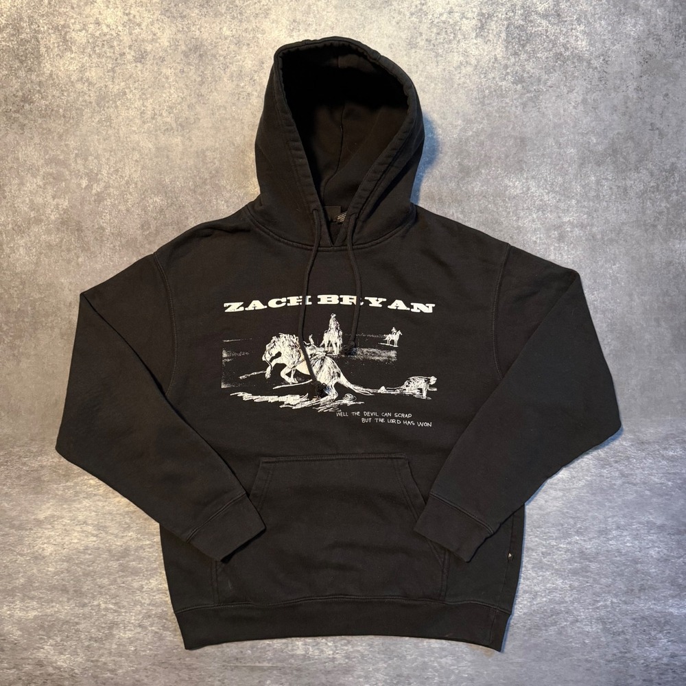 Zach Bryan Devil Can Scrap Lord Has Won Black Hoodie Pennant Sportswear Mens M